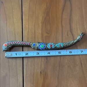 Ornate vintage Gemstone-Embellished Decorative Dagger
